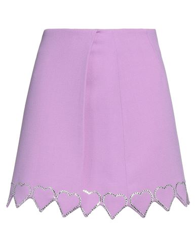 Mach & Mach Woman Mini Skirt Light Purple Size 6 Wool