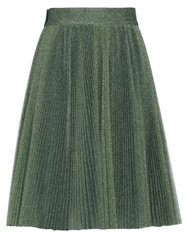 Shop Dolce & Gabbana Woman Midi Skirt Emerald Green Size 12 Metallic Polyester, Cotton