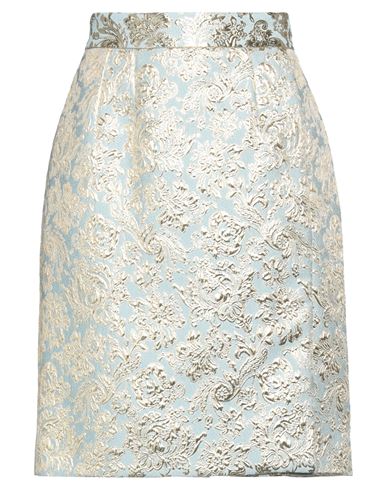 Dolce & Gabbana Woman Midi Skirt Light Blue Size 2 Polyester, Polyamide, Metallic Polyester