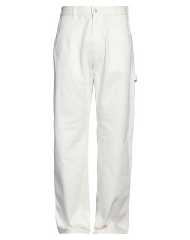 Shop Alexander Mcqueen Man Jeans Off White Size 36 Cotton, Polyester, Goat Skin