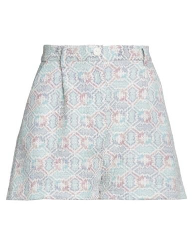 Please Woman Shorts & Bermuda Shorts Sky Blue Size M Polyester, Cotton, Elastane