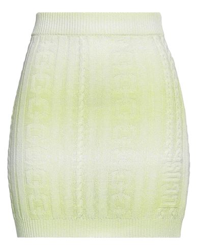 Gcds Woman Mini Skirt Acid Green Size L Cotton, Polyamide