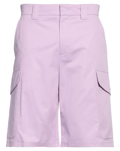 Msgm Man Shorts & Bermuda Shorts Lilac Size 36 Cotton In Purple