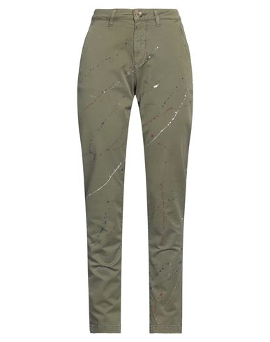 Guess Woman Jeans Military Green Size 30w-32l Cotton, Elastane