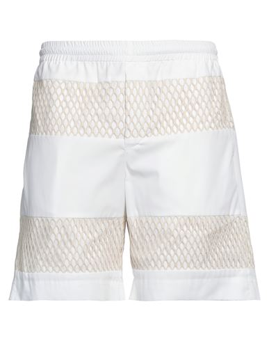 Msgm Man Shorts & Bermuda Shorts White Size 36 Organic Cotton