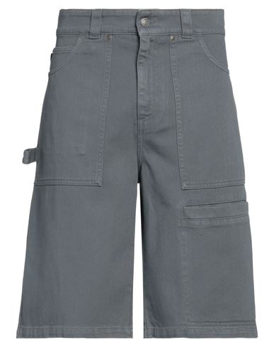 Msgm Man Denim Shorts Grey Size 34 Cotton
