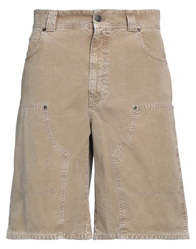 Msgm Man Shorts & Bermuda Shorts Khaki Size 34 Cotton In Beige