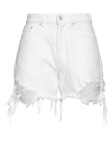 Shop Stella Mccartney Woman Denim Shorts White Size 25 Cotton