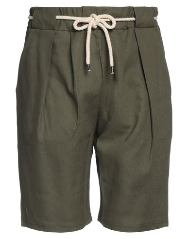 Takeshy Kurosawa Man Shorts & Bermuda Shorts Military Green Size Xxl Viscose, Linen