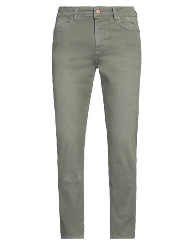 Shop Jeckerson Man Jeans Military Green Size 33 Cotton, Elastomultiester, Elastane