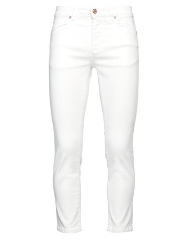 Shop Jeckerson Man Jeans White Size 30 Cotton, Elastomultiester, Elastane