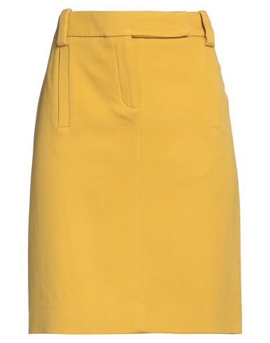 Shop Bcbgmaxazria Woman Mini Skirt Yellow Size 4 Virgin Wool, Elastane, Polyamide
