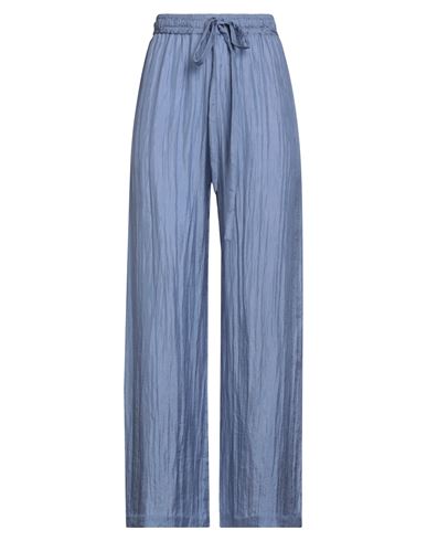 The Rose Ibiza Woman Pants Slate Blue Size S Silk In Blue