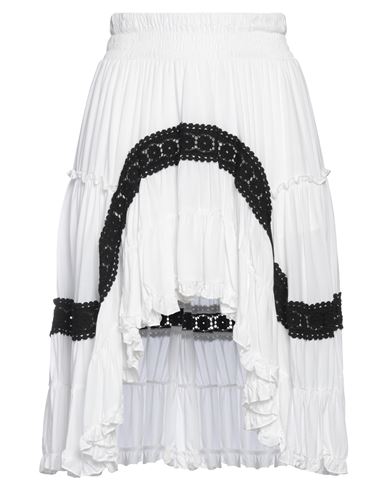 Odi Et Amo Woman Mini Skirt White Size 8 Viscose