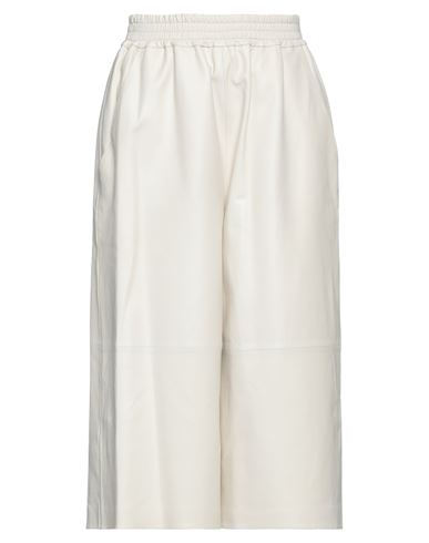 Desa 1972 Woman Cropped Pants Ivory Size 2 Soft Leather In White