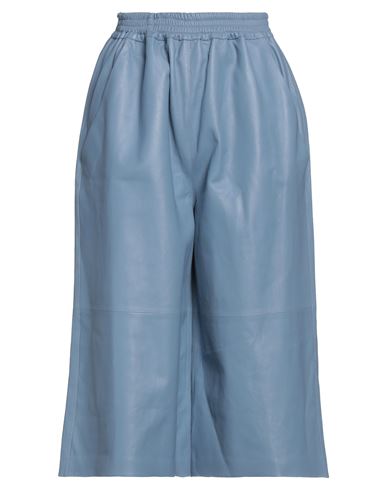 Desa 1972 Woman Cropped Pants Light Blue Size 0 Soft Leather