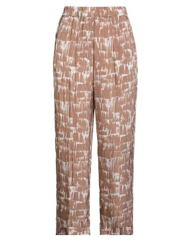 Peserico Woman Pants Light Brown Size 12 Viscose, Cupro In Brown
