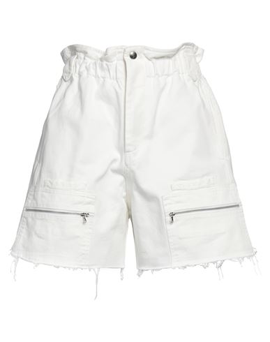 Forte Dei Marmi Couture Woman Denim Shorts Off White Size 26 Cotton