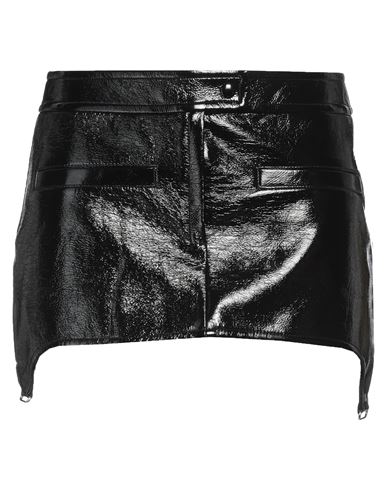 Courrèges Courreges Woman Mini Skirt Black Size 8 Cotton, Polyurethane, Elastane