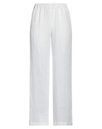 120% LINO 120% LINO WOMAN PANTS WHITE SIZE 12 LINEN 