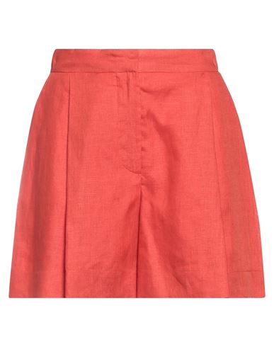 Maria Vittoria Paolillo Mvp Woman Shorts & Bermuda Shorts Red Size 4 Linen, Cotton, Polyester