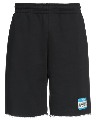 Vetements Man Shorts & Bermuda Shorts Black Size L Cotton, Polyester In Black