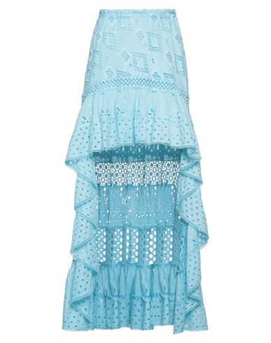 Temptation Positano Woman Mini Skirt Turquoise Size M Cotton In Blue