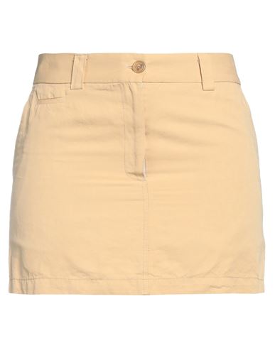 Ottod'ame Woman Mini Skirt Sand Size 8 Linen, Cotton In Beige