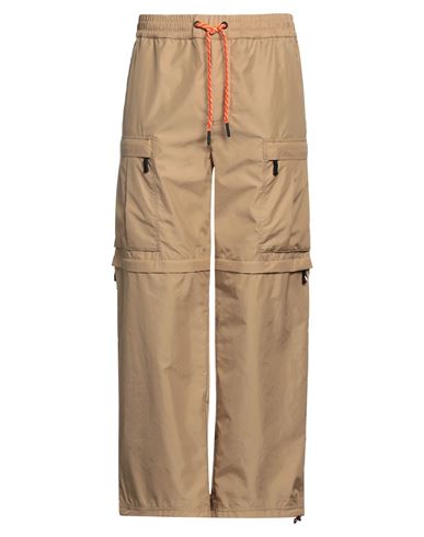 Shop Moncler Grenoble Man Pants Light Brown Size M Polyester In Beige