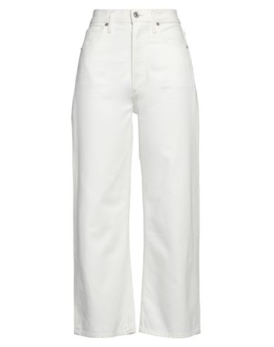 Citizens Of Humanity Woman Denim Pants Ivory Size 30 Cotton In White