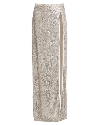 Gil Santucci Woman Maxi Skirt Silver Size 10 Polyester
