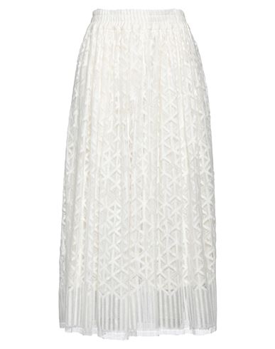 Barbara Lohmann Woman Midi Skirt Ivory Size L Cotton, Polyamide In White
