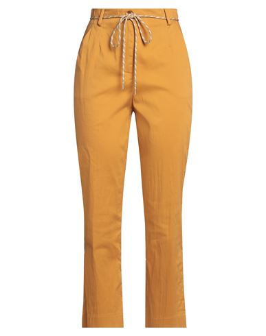 Patrizia Pepe Woman Pants Mustard Size 10 Cotton, Polyamide, Elastane In Yellow
