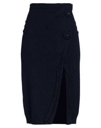 Shop Prada Woman Midi Skirt Navy Blue Size 2 Virgin Wool, Cashmere, Polyester