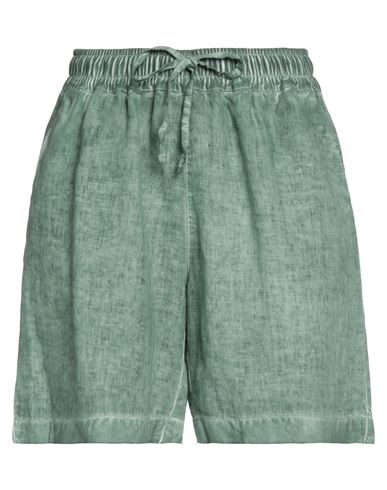 Ploumanac'h Woman Shorts & Bermuda Shorts Green Size L Linen