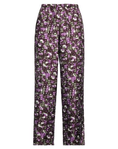 Laura Urbinati Woman Pants Mauve Size 10 Silk In Purple