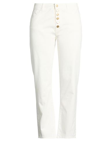 Kartika Woman Pants White Size 14 Cotton, Elastane In Multi