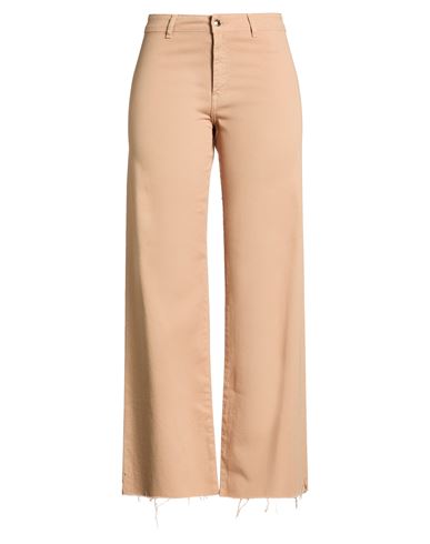 Kartika Woman Pants Camel Size 14 Cotton, Elastane In Animal Print