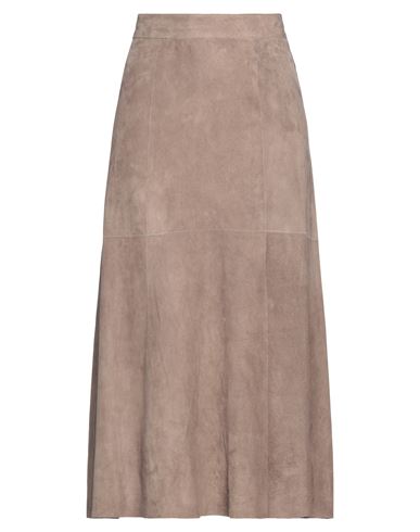 Barbara Lohmann Woman Midi Skirt Dove Grey Size 12 Soft Leather