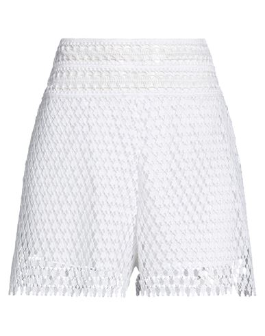 Shop Ermanno Scervino Woman Shorts & Bermuda Shorts White Size 4 Polyester