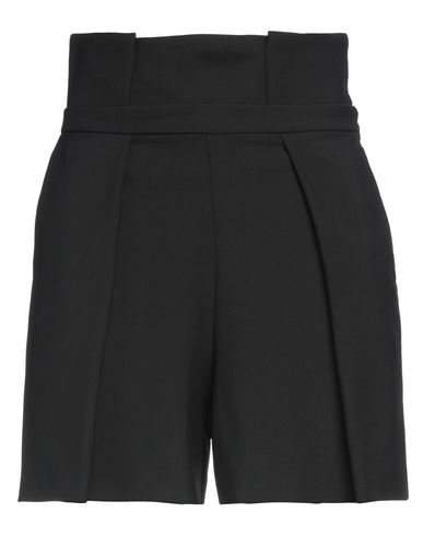 Federica Tosi Woman Shorts & Bermuda Shorts Black Size 4 Polyester, Virgin Wool, Elastane