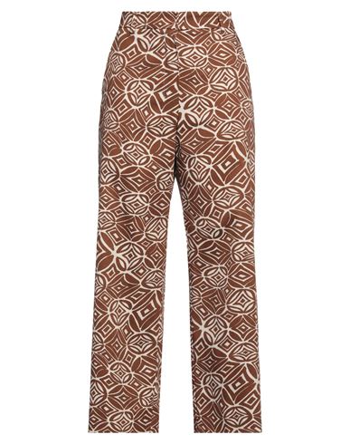 's Max Mara Woman Pants Brown Size 8 Cotton, Elastane