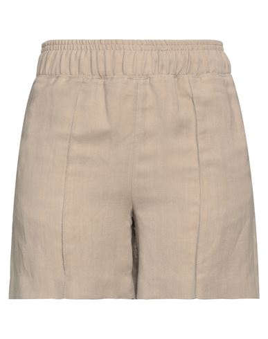 Brunello Cucinelli Woman Shorts & Bermuda Shorts Light Brown Size 8 Viscose, Linen In Beige