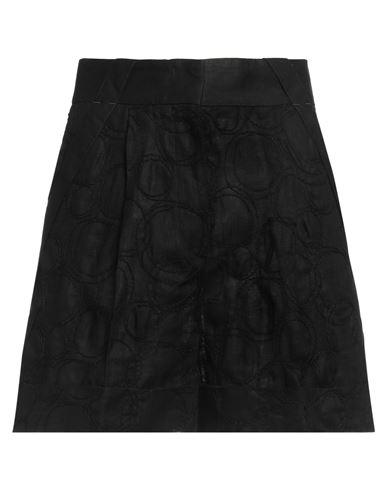 Piazza Sempione Woman Shorts & Bermuda Shorts Black Size 8 Linen, Cotton, Polyester