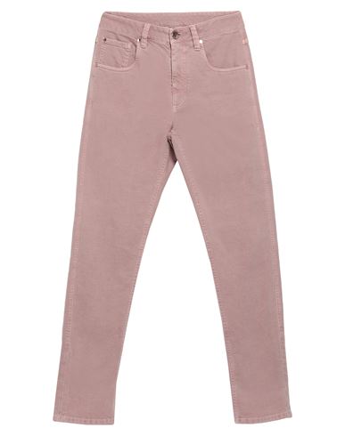 Brunello Cucinelli Woman Jeans Pastel Pink Size 00 Cotton, Elastane, Soft Leather, Brass