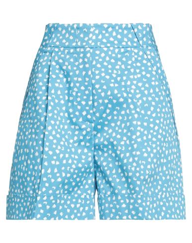 Piazza Sempione Woman Shorts & Bermuda Shorts Azure Size 10 Cotton, Elastane In Blue