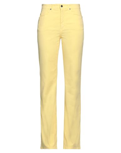 Jeans Les Copains Woman Pants Yellow Size 6 Cotton, Elastane