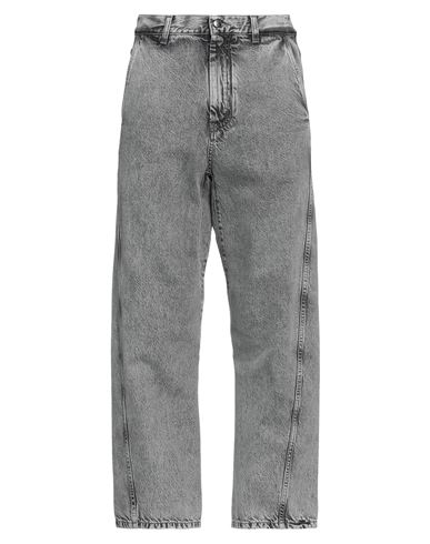 Oamc Man Jeans Grey Size 31 Cotton, Calfskin