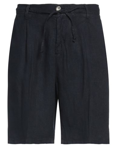Shop Ago.ra.lo Ago. Ra. Lo. Man Shorts & Bermuda Shorts Midnight Blue Size 30 Linen