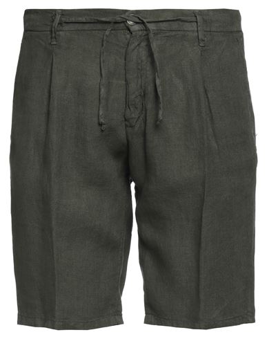 Shop Ago.ra.lo Ago. Ra. Lo. Man Shorts & Bermuda Shorts Military Green Size 38 Linen